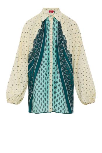 Athos silk-viscose balloon sleeve shirt in ivory