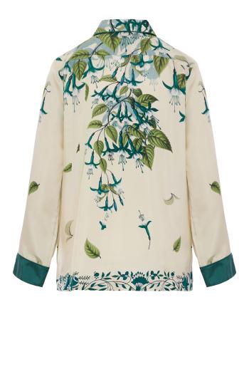 Ceto cupro pajama shirt in ivory