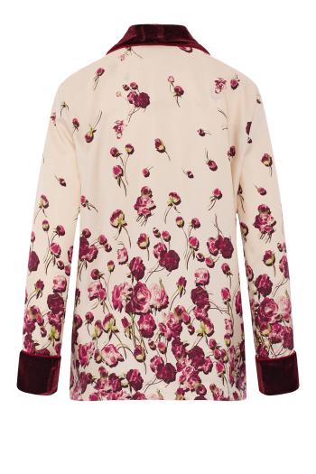 Karpo silk double-breasted jacket in bordeaux