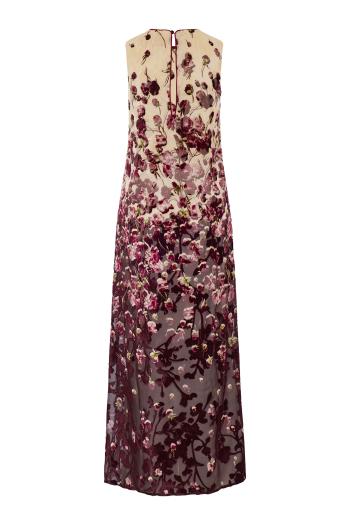 Megera silk devoré maxi dress in bordeaux