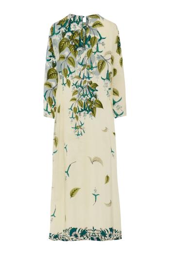 Delfino silk-viscose maxi dress in ivory