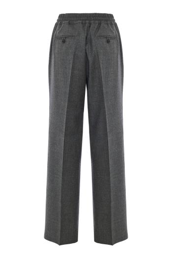 Wool drawstring pants in grey