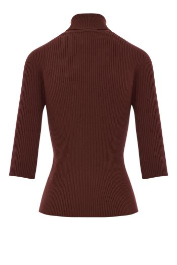 Wool turtleneck sweater in brown