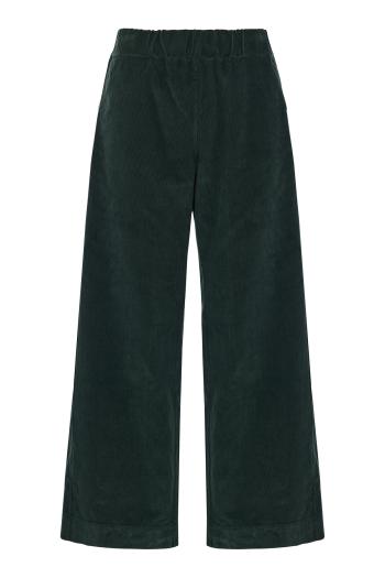 Diana pull-on flared cotton-needlecord trousers in kombu