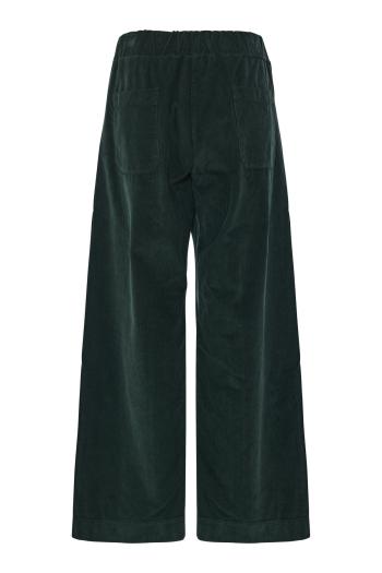 Diana pull-on flared cotton-needlecord trousers in kombu