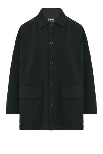 Giulia oversized cotton-twill jacket in kombu