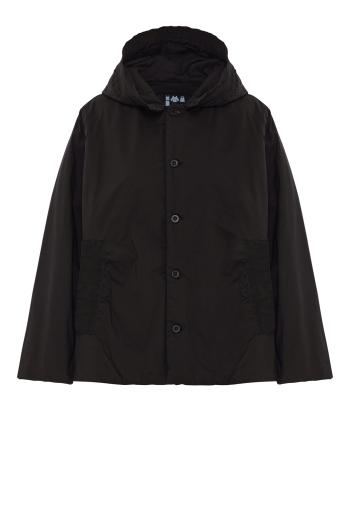 Petra hooded cotton-nylon jacket in cacao