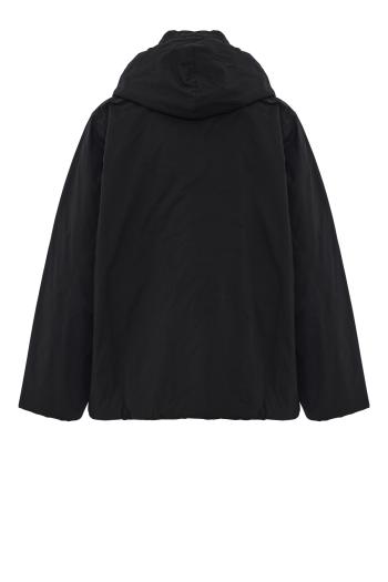 Petra hooded cotton-nylon jacket in black