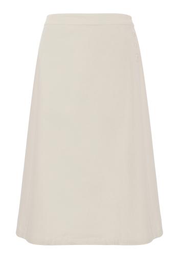 Carta cotton twill midi skirt in winter white
