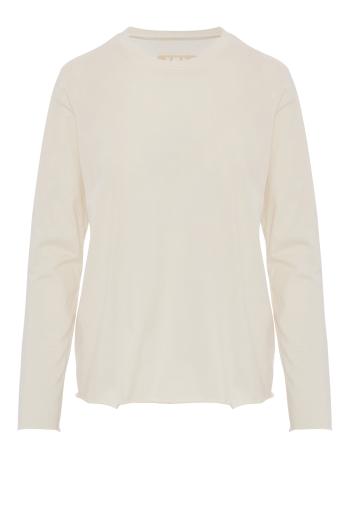 Agapi cotton jersey top in winter white