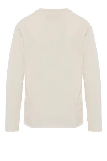 Agapi cotton jersey top in winter white