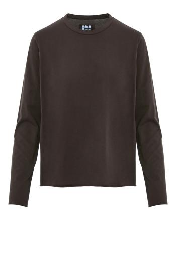 Agapi cotton jersey top in cacao