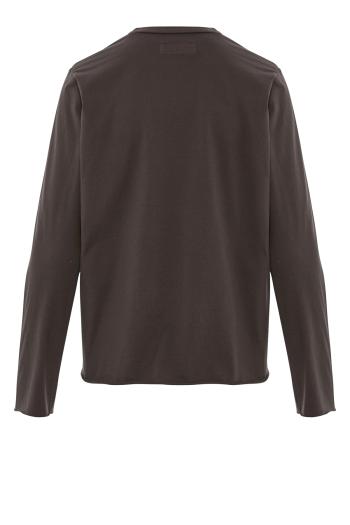 Agapi cotton jersey top in cacao