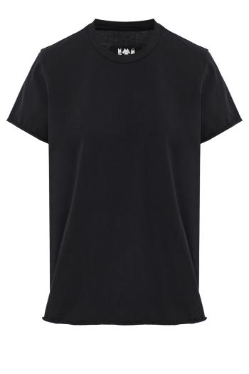 Cotton crew-neck T-shirt in black