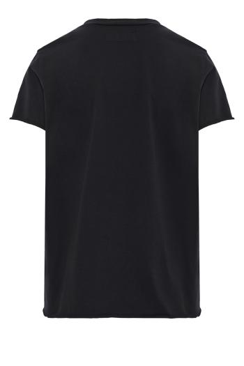 Cotton crew-neck T-shirt in black
