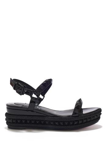 Pyra Clou 60 patent leather sandals in black
