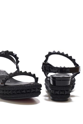 Pyra Clou 60 patent leather sandals in black