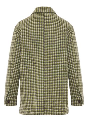 Cashmere houndstooth overshirt in green