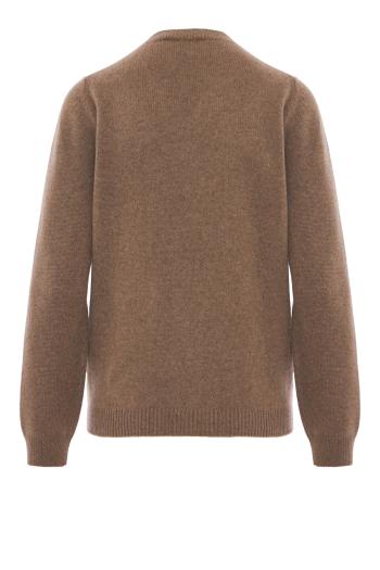 Cashmere crew neck sweater in bruno