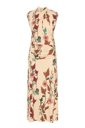 Hibiscus Compass ankle dress in ecru