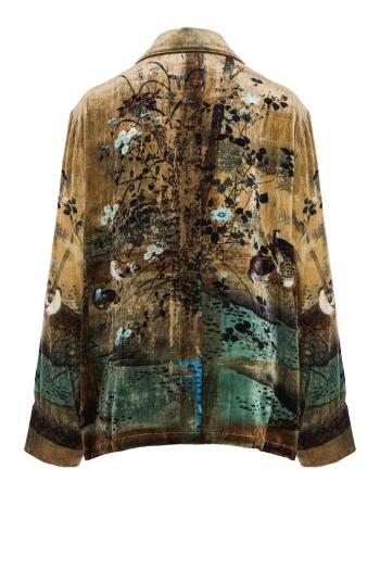 Kanpur silk-velvet jacket in gold