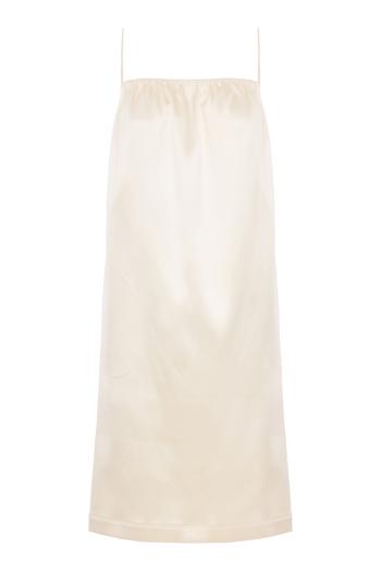 Liquid slip dress in acid ivory