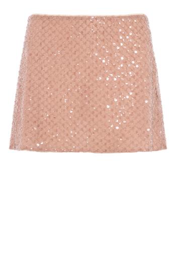 Bethely sequin mini skirt in truffle