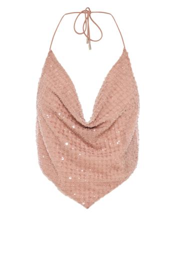 Bethely sequin top in truffle
