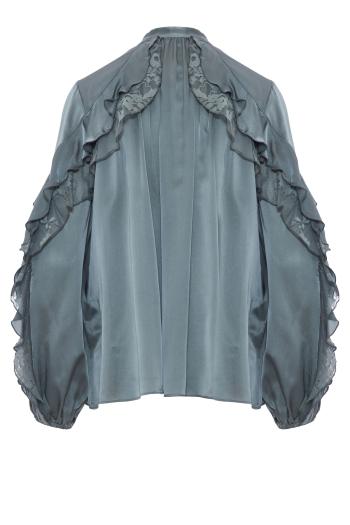 Valiant flutter blouse in deco blue