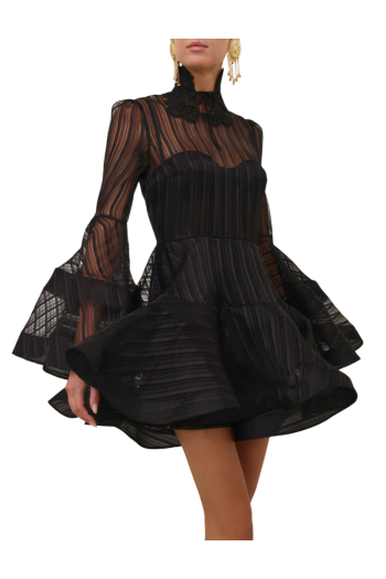 Valiant lantern mini dress in black