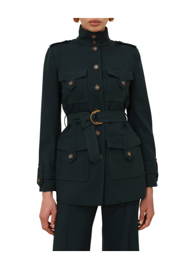 Valiant wool utility jacket in black