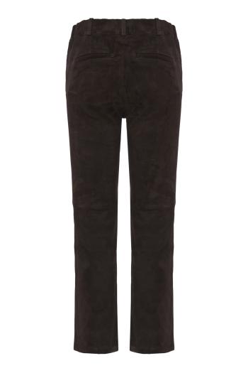 Jen stretch suede trousers in iron