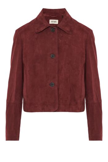 Emy tailored suede jacket in mahogany