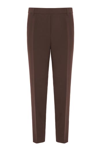 Tailored straight-leg pants in coffee