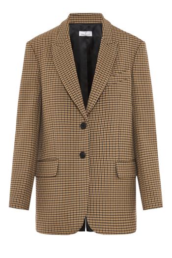 Houndstooth-check blazer in camel