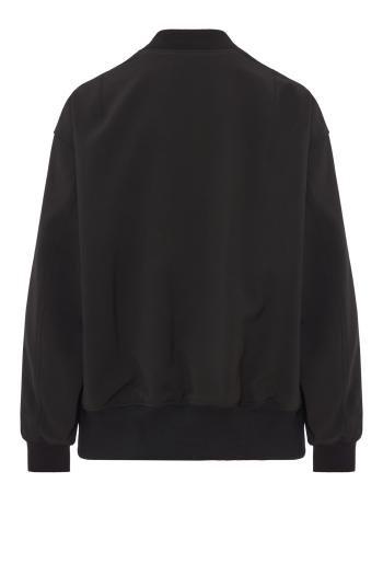 Zip-front bomber jacket in black
