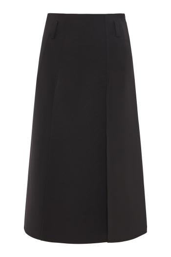 Teli panelled A-line midi skirt in black