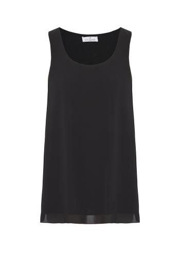Georgette sleeveless top in black