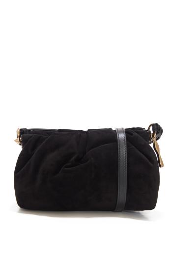 Eva mini suede crossbody bag in black