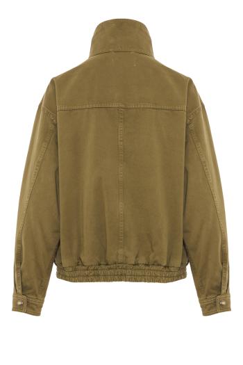 Klaire cotton blouson jacket in shadow green