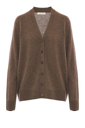 Pelagia cashmere v-neck cardigan in grey taupe