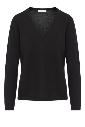 Poesis cashmere v-neck sweater in black