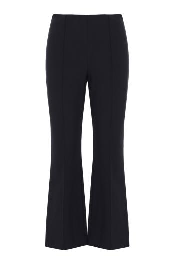 Niki cotton-blend pintuck crop flare pants in coastal blue