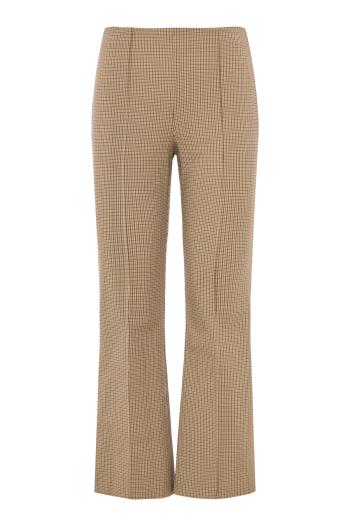 Niki plaid crop flare pants in oak buff