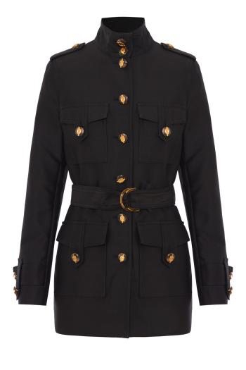Valiant wool utility jacket in black