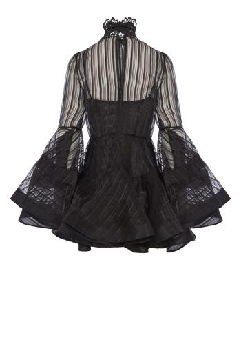 Valiant lantern mini dress in black