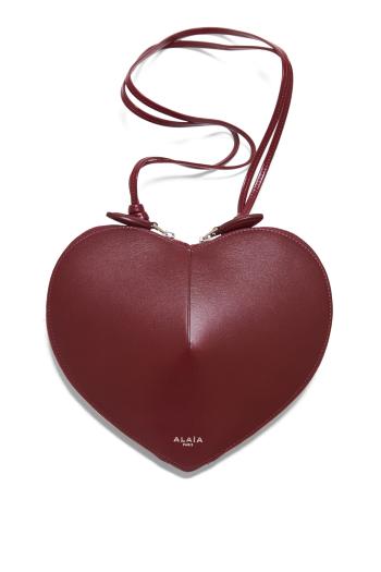 Le Coeur calfskin bag in rouge grenat