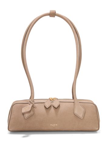 Le Teckel small nubuck shoulder bag in mist