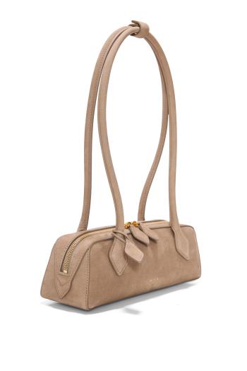 Le Teckel small nubuck shoulder bag in mist