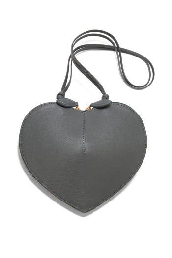 Le Coeur suede and leather bag in lichen